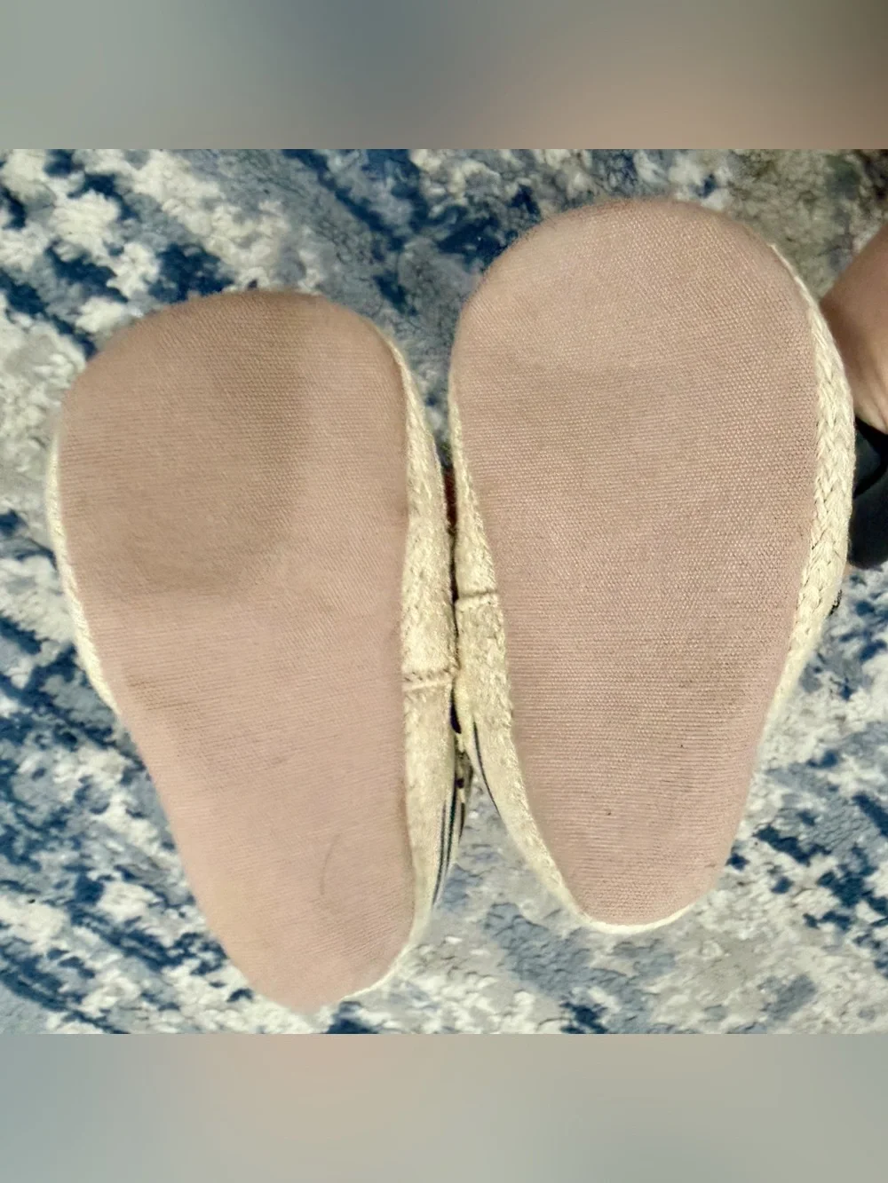 First Impressions Navy & Cream Striped Espadrille Sandals for Kids